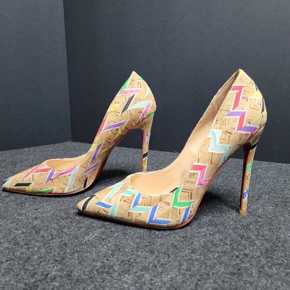 Unbranded Colorful Geo Print High Heels Size 39 US 8.5 - Picture 4 of 10